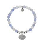 T. Jazelle Help Silver Seashell Sky Blue Agate Stone Bracelet