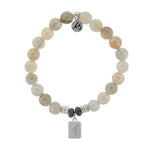 T. Jazelle Silver T Initially Your's Moonstone Stone Bracelet