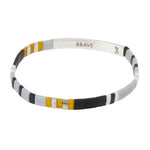 Good Karma Brave Miyuki Bracelet-Gray/Black/Silver