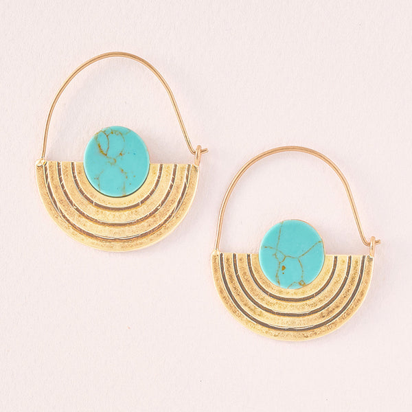Scout Curated Wears Gold Turquoise Stone Orbit Earrings